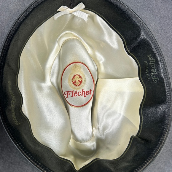 Flechet mens fedora fur felt grosgrain band OS gray vintage - Picture 9 of 16